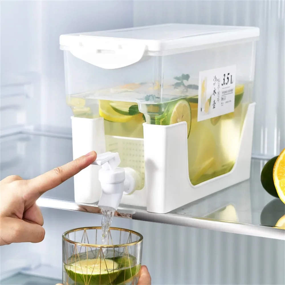 Refrigerator Cold Kettle With Faucet Lemonade Bottle Drinkware Cold Water Bottle Container Teapot Water Jug 5L Kitchen Accessory