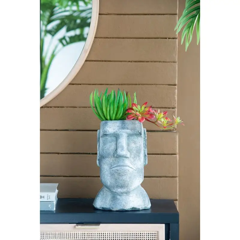 

Кашпо для цемента «Остров Пасхи» 6,5x5,5x11 дюймов — уникальный декоративный горшок для внутреннего и наружного использования