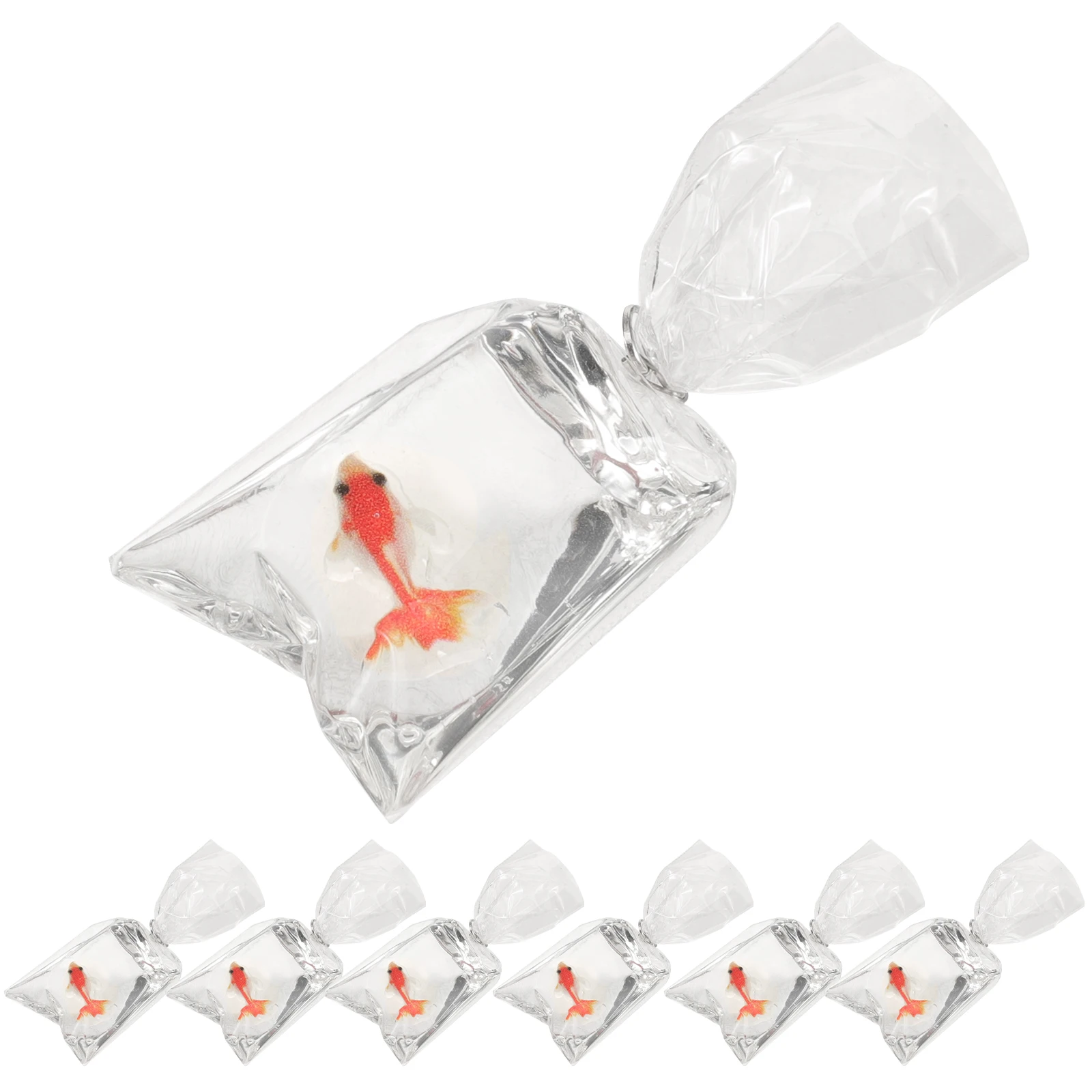

10Pcs Cute Goldfish Charms in Water Bag Resin Craft Charms for Jewelry Making DIY Earrings Bracelet Necklace Decor