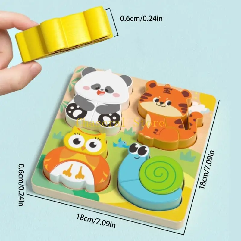 E7CE Houten 3D-puzzel met dierenthema voor kinderen die speelgoed leren en probleemoplossende vaardigheden verbeteren