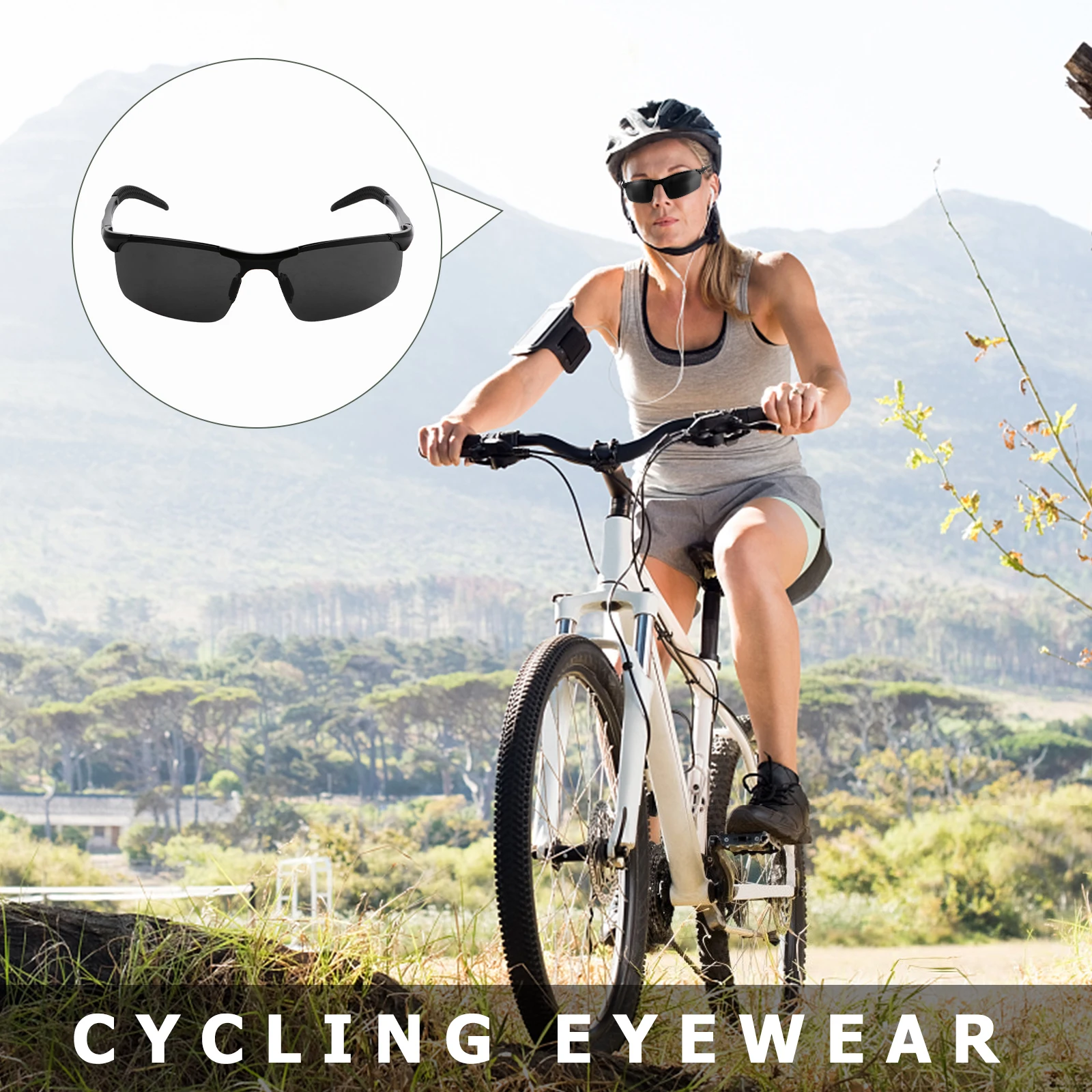 

Men Sunglasses Cycling Eyewear UV400 Protection Lightweight Durable Metal Frame Riding Goggles Windproof Glasses