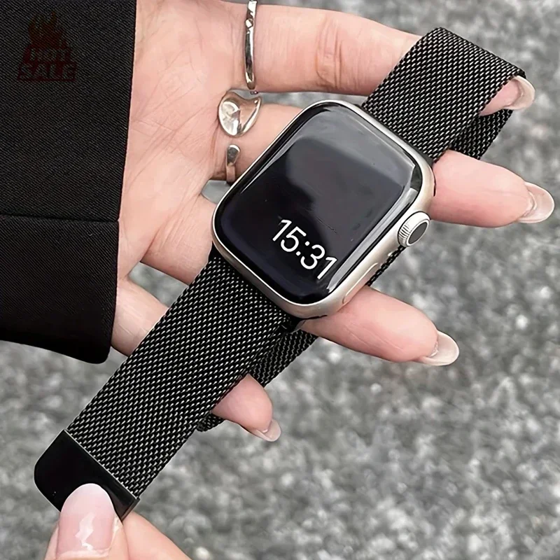 Bracelet milanais pour Apple Watch Ultra 2 49 46mm 42mm 44mm 40mm 45mm 41mm 38mm, pour iWatch série 10 9 3 6 5 SE 7 8