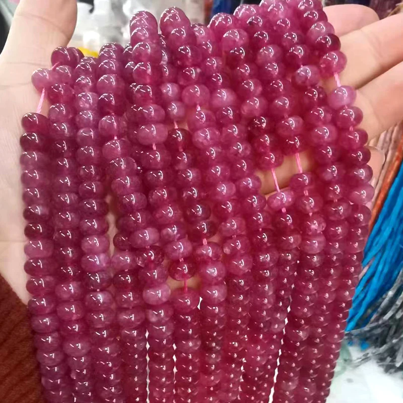 Abacus 5x8MM Natuursteen Kralen Amber Kunzite Oranje Chalcedoon Losse Wiel Spacer Bead voor Sieraden Maken Diy armband Oorbellen