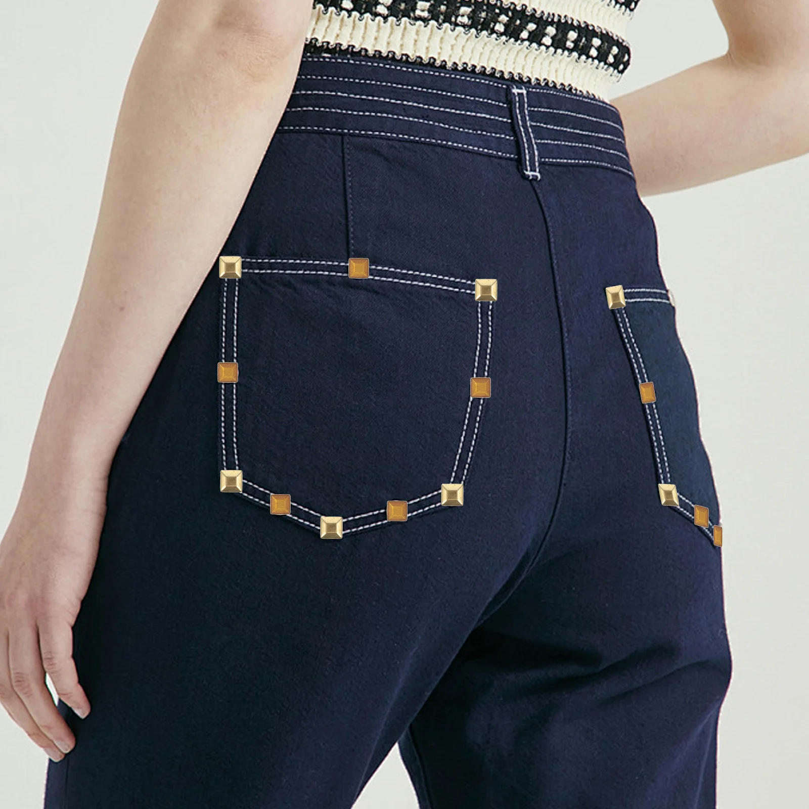 

100Pcs Clothing Studs Copper Rhinestones for DIY Craft Projects Easy Application Secure Attachment Flatback Stones Assortment