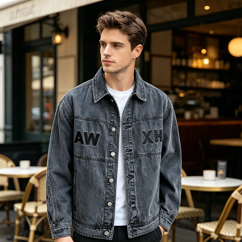 Spring Autumn Men's Denim Jackets Fashion Man Retro Streetwear Jeans Jackets Classic Men Loose Fit Windbreaker Work Jackets