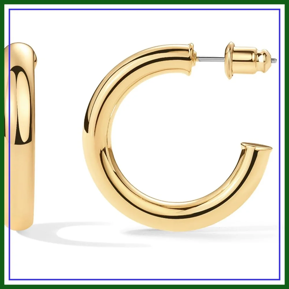 

Lightweight Chunky Open Hoops for Women | Trendy Gold Hoop Earrings
