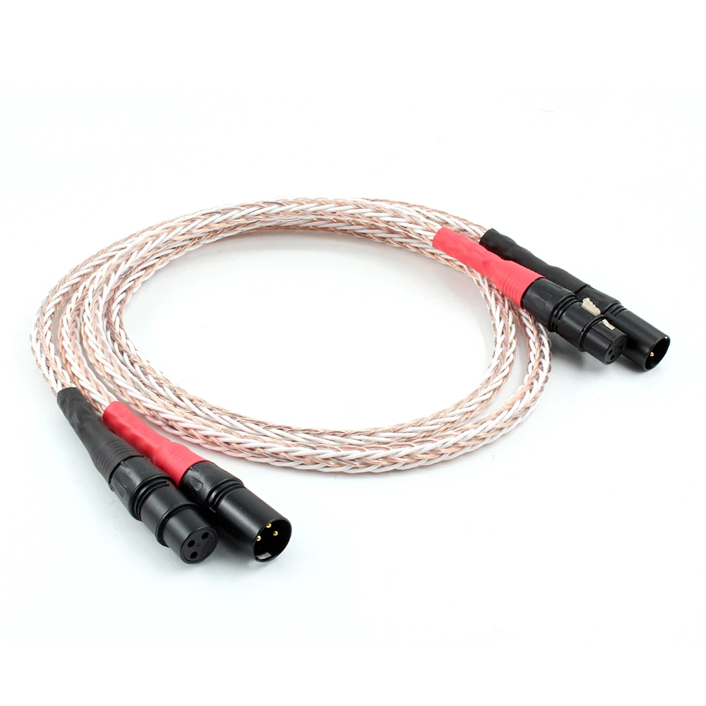 

High Quality HIFI 8TC 7N OCC Pure Copper XLR Audio Cable Balance Cable XLR Cable Male to Female M/F Audio Cable