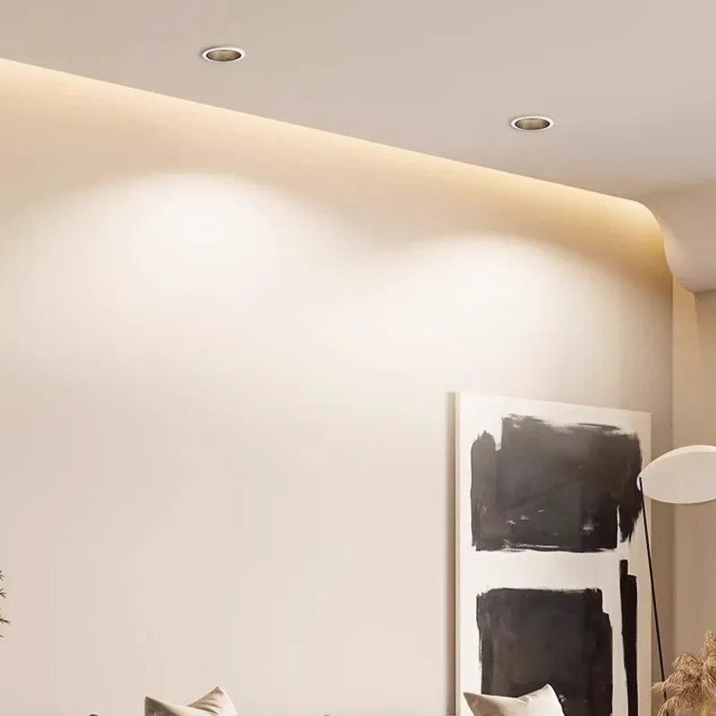 Full spectrum led embedded downlight deep cup anti-glare no main light very narrow frame household eye protection wall washer