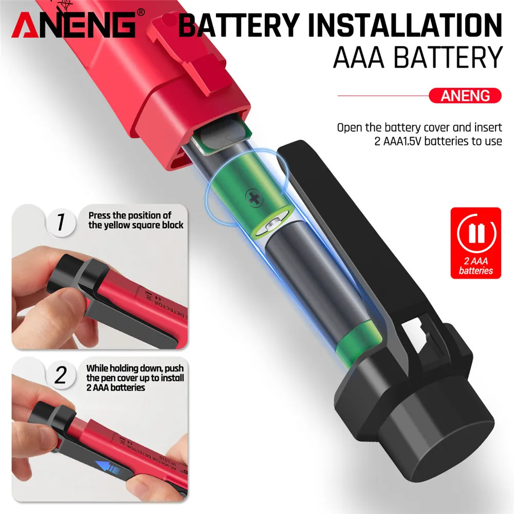 ANENG 12-1000V Penna a induzione intelligente VC1010 Rilevatori di tensione AC/DC Induzione senza contatto Trova strumenti di rilevamento del punto di interruzione