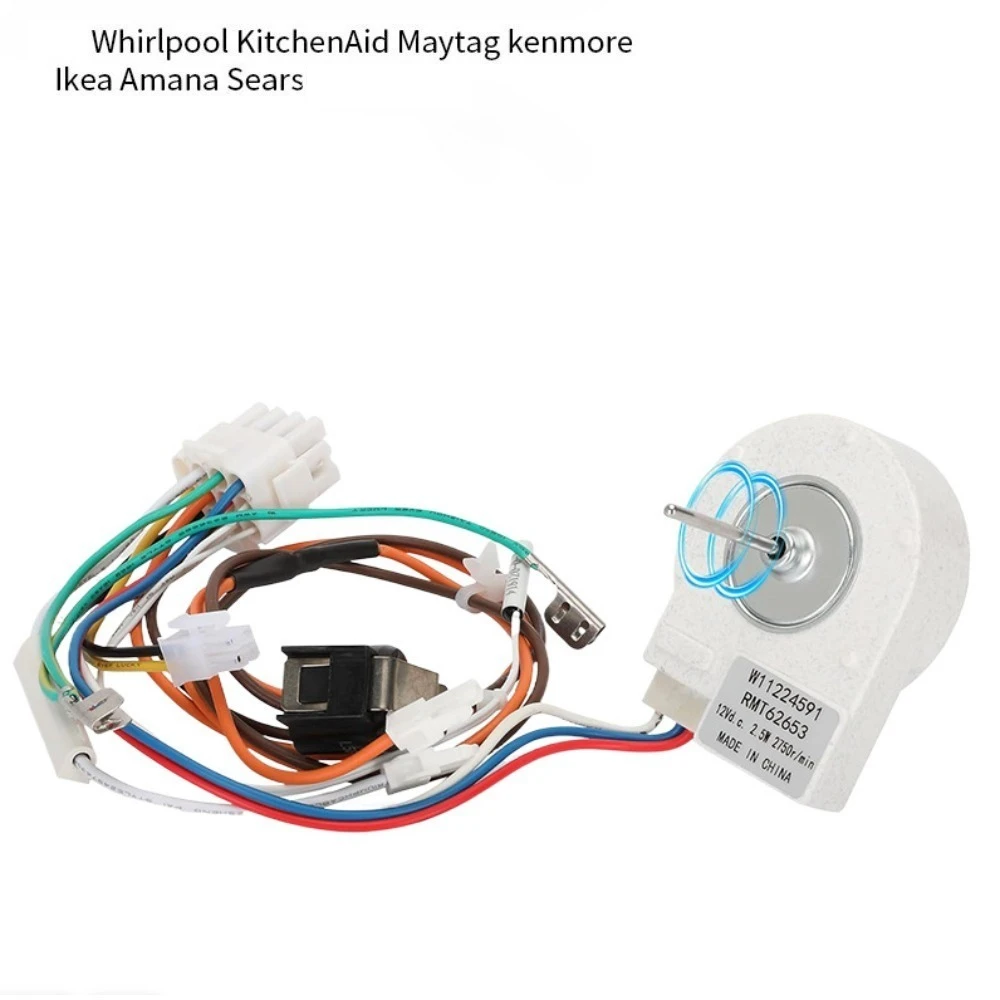 W11224591 Двигатель вентилятора испарителя холодильника — совместим с запасными частями для холодильника Whirlpool, Maytag, Ikea