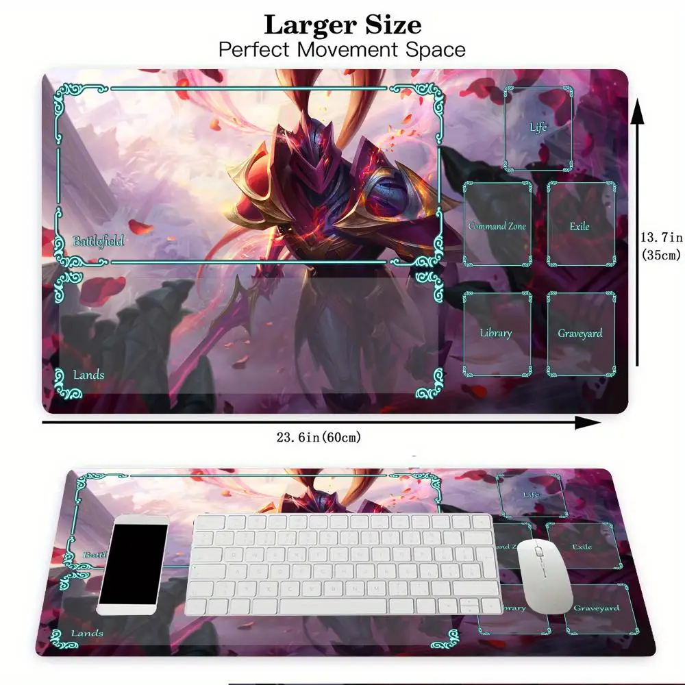 Legal tema cavaleiro mtg playmat cartão mágico batalha esteira antiderrapante durável 35x60cm comandante playmat tapete mágico mtg