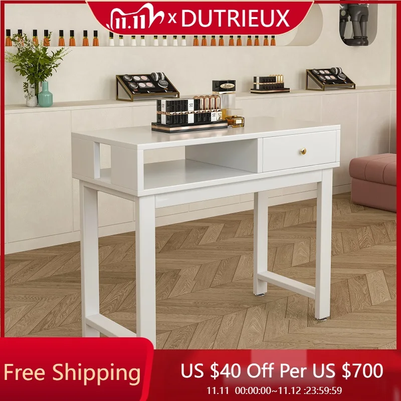 

Reception Simple Nail Desk Minimalist Minimalist Design Wooden Drawer Manicure Table Modern Waterproof Hand Nageltisch Furniture