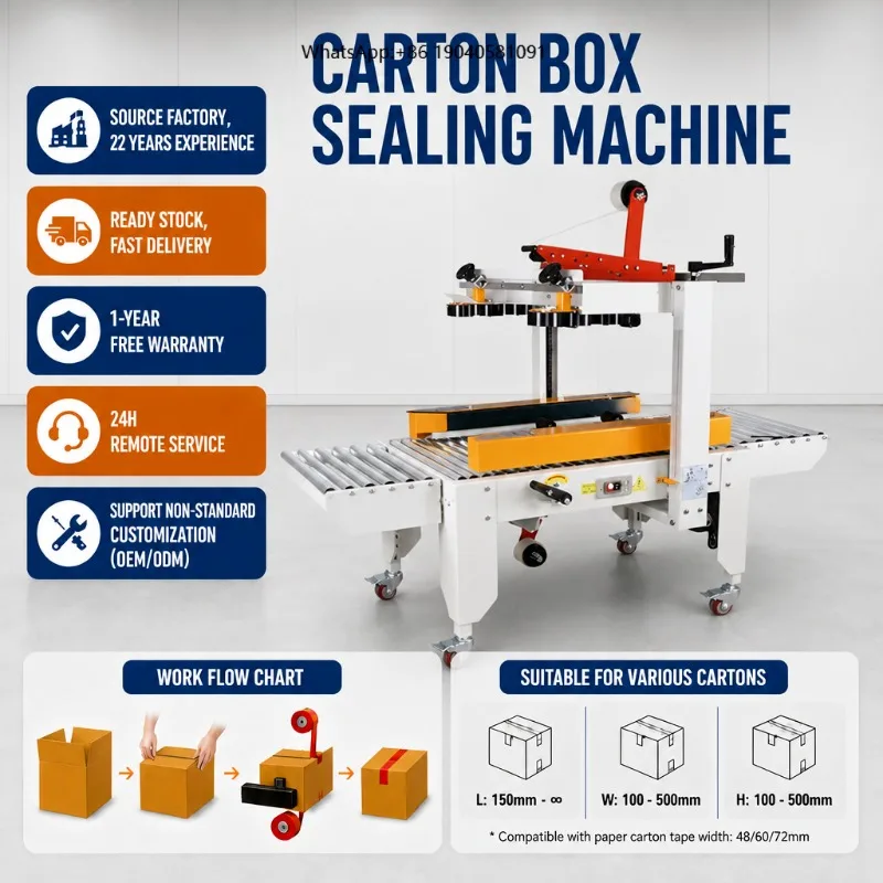 Adjustable Multi-size Semi-auto Carton Sealing Machine Case Sealer