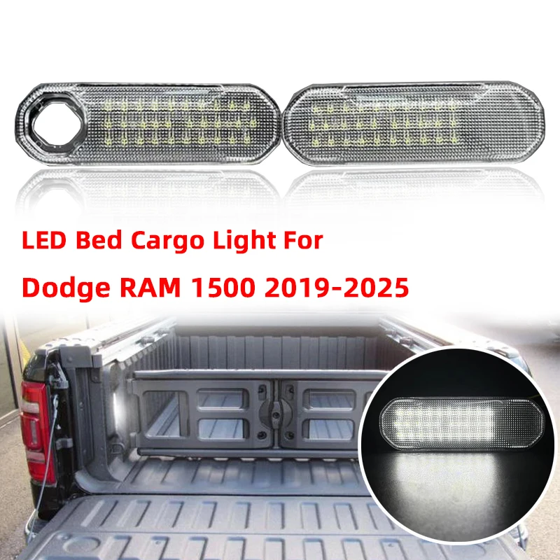Fits For Dodge RAM 1500 2019 2020 2021 2022 2023 2024 2025 White LED Bed Cargo Light Trunk Bed Cargo Light
