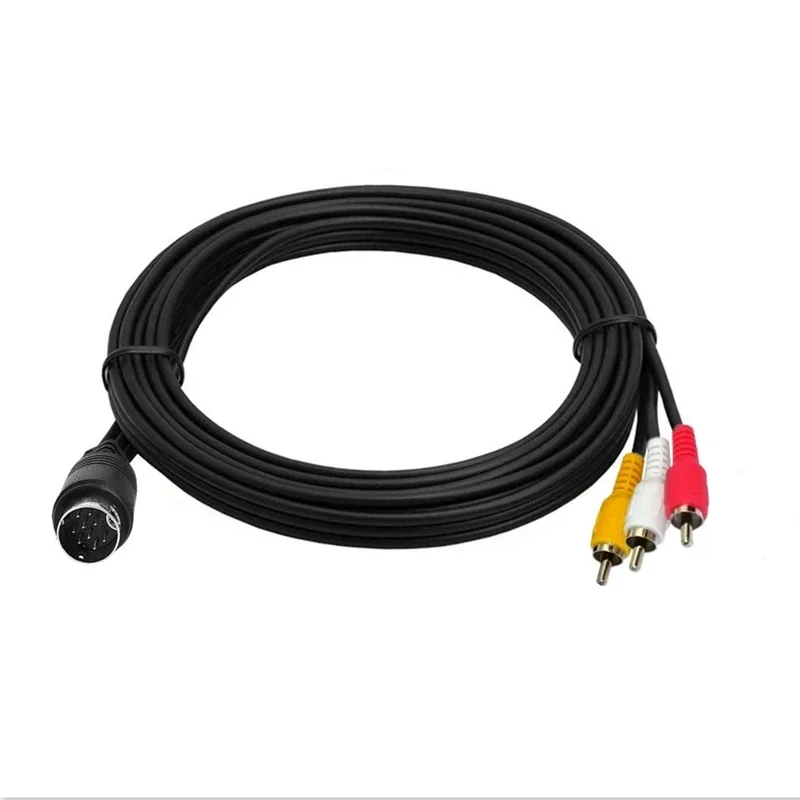 Kabel przejściowy Mini DIN 9pin S-Video na 3 RCA męski żeński do telewizora RGB HDTV Audio Video AV Kabel 1,8 m