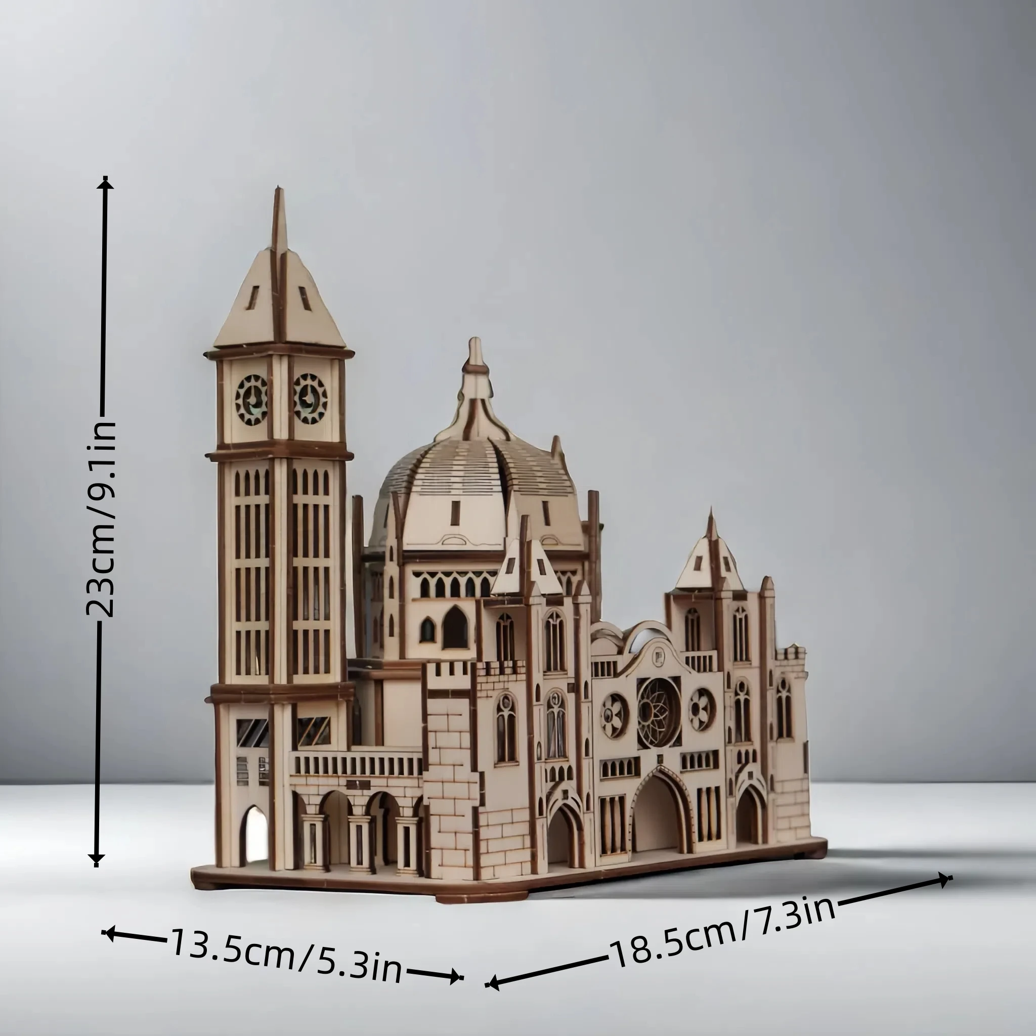 نموذج قلعة ألغاز خشبية ثلاثية الأبعاد، مجموعة منزل بناء على الطراز الأوروبي، نموذج فيلا القلعة، هدية لعبة ذاتية الصنع #6