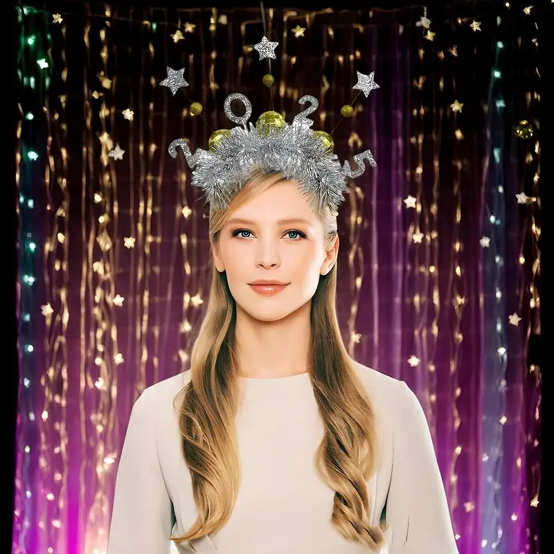 ใหม่ปีแถบคาดศีรษะ Glitter Star ดอกไม้ไฟ Headwear Glitter Sequins Headwear เทศกาลเครื่องแต่งกาย Props อุปกรณ์เสริมผมสําหรับผู้ใหญ่