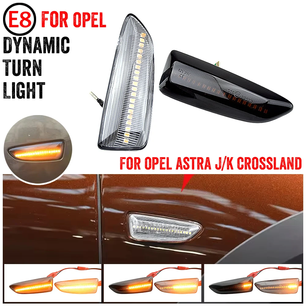 

For Opel Astra J K Crossland X 2017-2019 Insignia B Zafira C LED Dynamic Turn Signal Light Side Marker Lamp