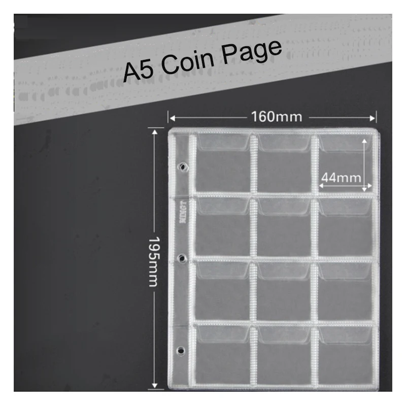Archival Coin Collection Pocket Pages Acid Free 40mm 30mm Coin Storage Coin Binder Sheets A5 for Tazos Card Milkcaps Round Cha