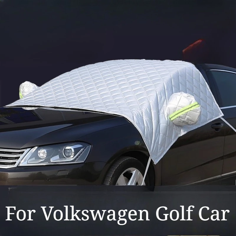 For Volkswagen Golf Car Jacket Cover Half Cover Winter Thickened Snow and Frost Front Windshield Antifreeze Cover of the Car