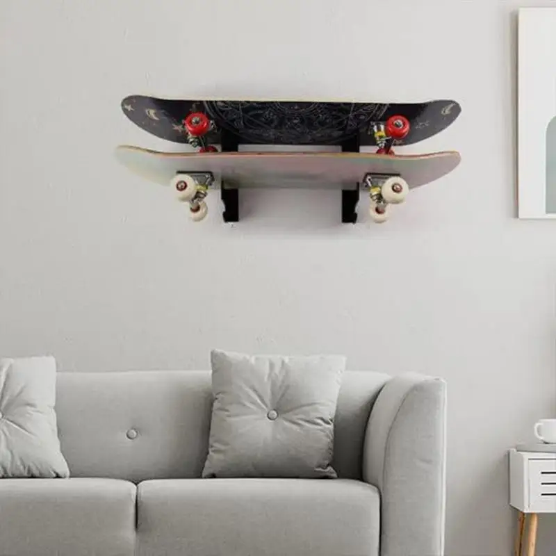 1 Pair Acrylic Skateboard Mount With Storage Hook Two Layers Of Skateboard Hanger For Deck Skateboard Wall Mount