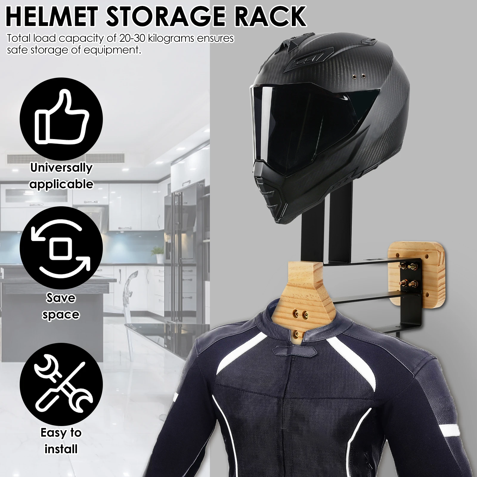 Motorcycle Helmet Rack Wooden - đánh giá và giá Motorcycle Gear Rack