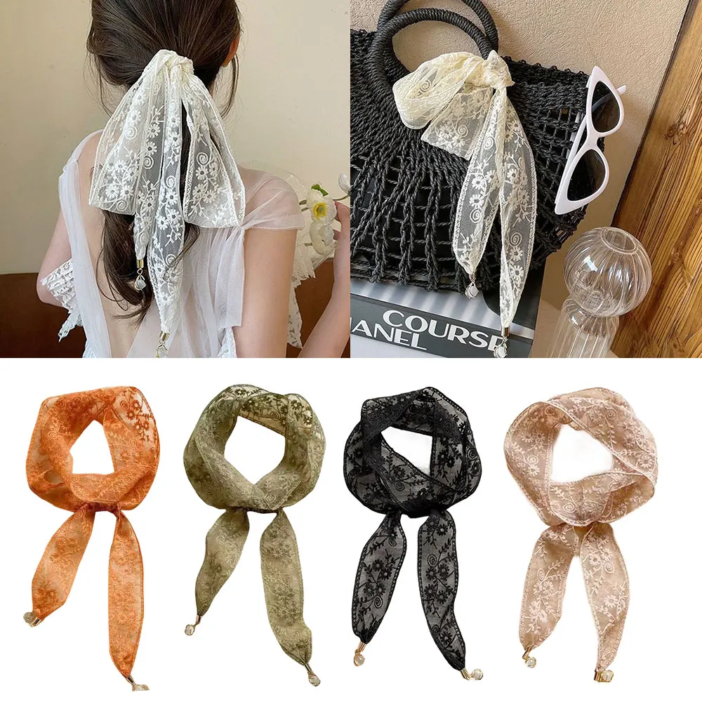 

Fashion Lace Ribbon Hairband Elegant Headband Girl Long Thin Pendant Headscarf Bandana Scarves Decorative Sweet Hair Accessories