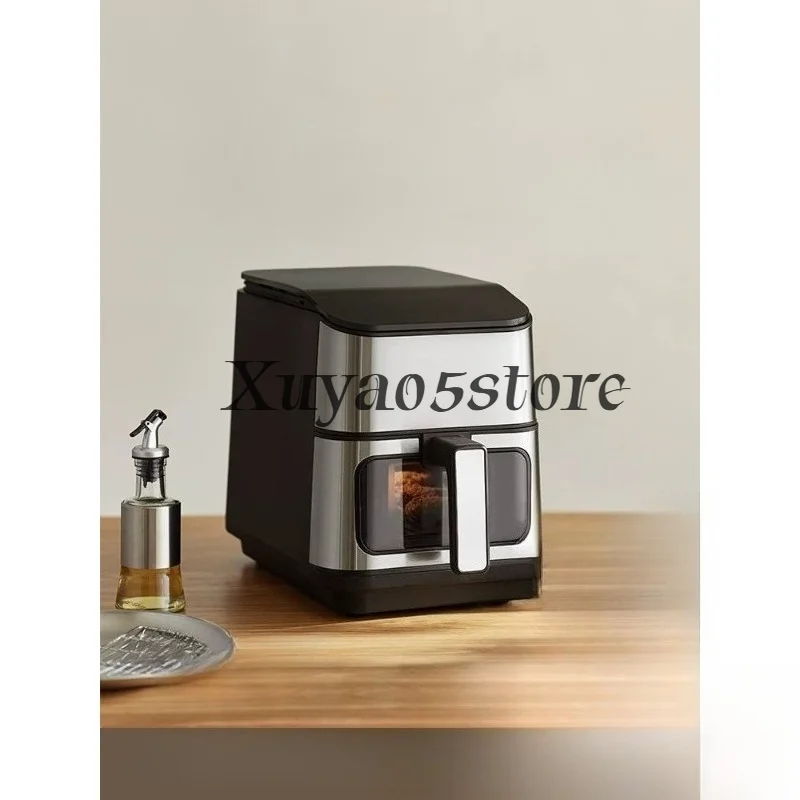 Air fryer household 5L large capacity no-turn-over all-metal inner cavity electric fryer frying oven