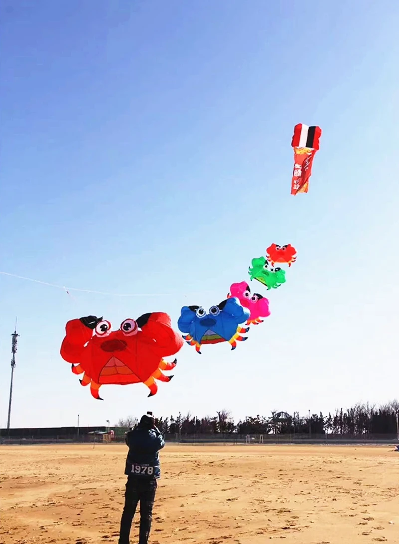 Crab Kites pendant shows flying kites nylon fabric Inflatable toys Shield kite girouette rebel parachute Fun kite letajici drak