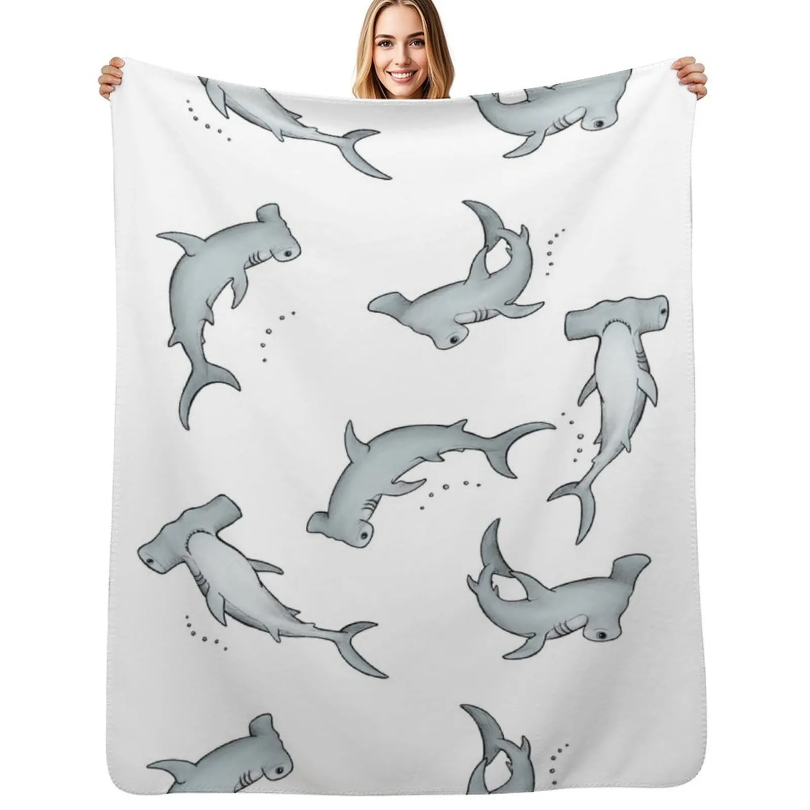 Hammerhead Sharks Throw Blanket Luxury Thicken Cute Plaid for babies for winter Stuffeds christmas gifts Blankets