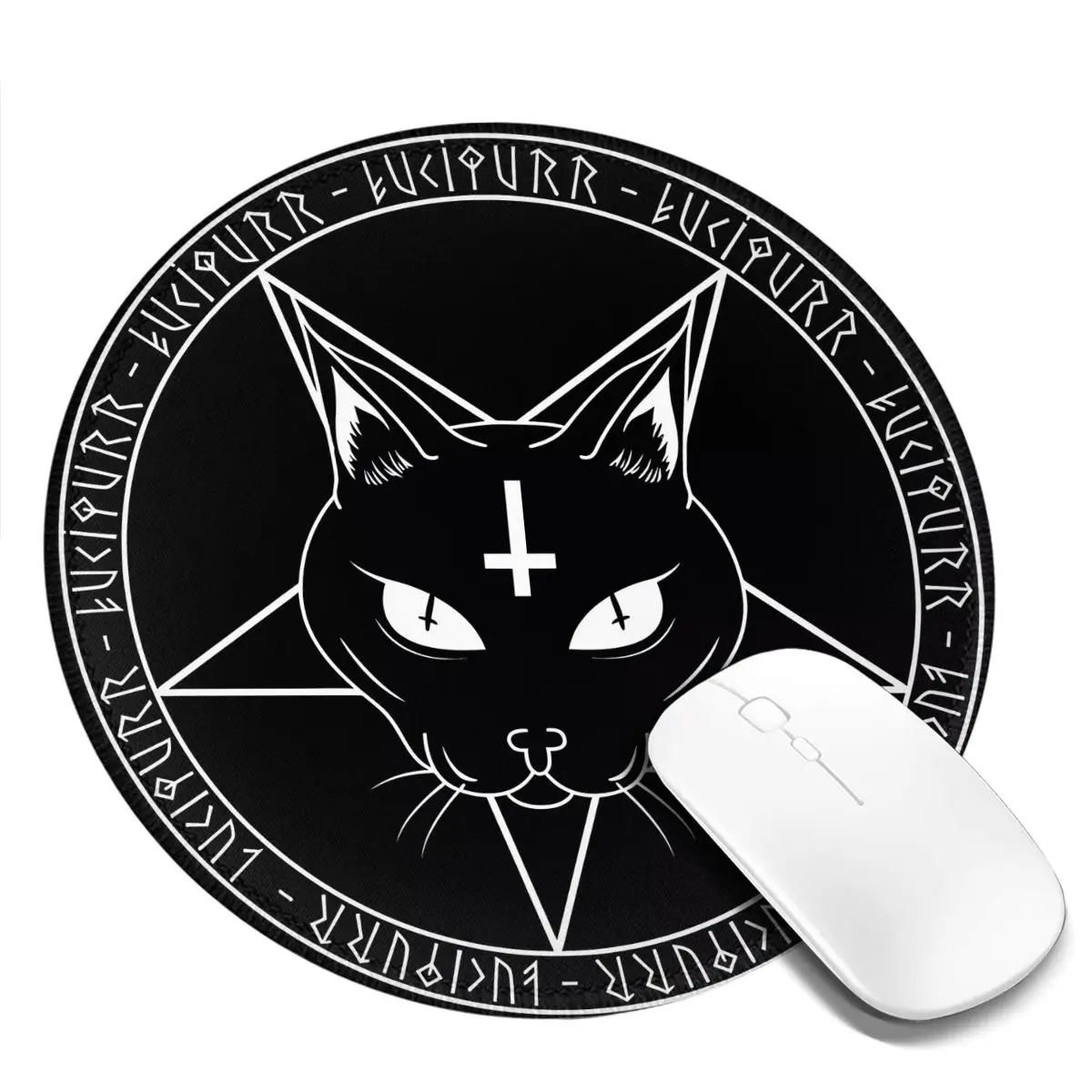 Satanic Black Metal Cat 666 Mouse Pad Manga Cool Colorful Round Mousepad Comfortable Quality Mouse Mats For PC Laptop Computer