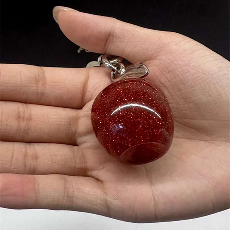 Cute Cherry Decorative For Bag Glitter Resin Red  Apple Pendant For Handbags Shoulder Bags Keychain Charm Festive Gift