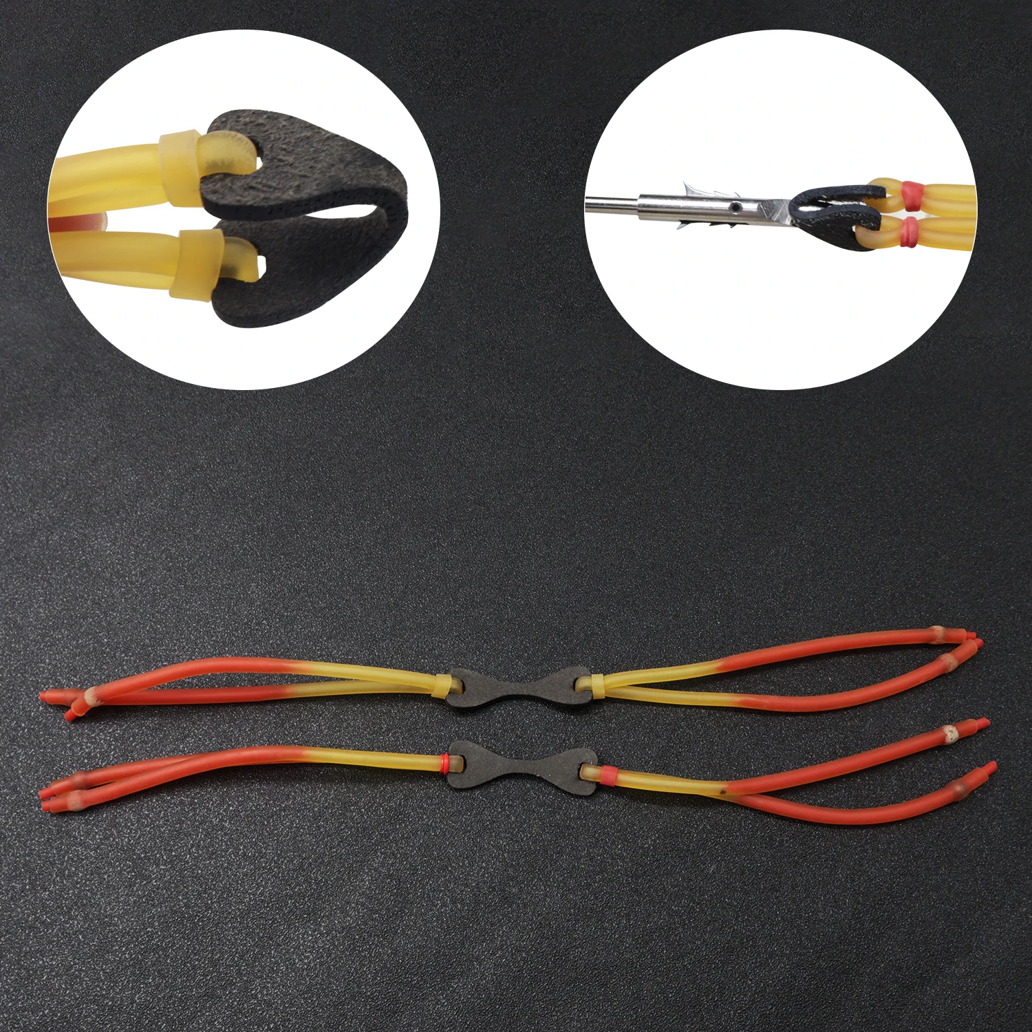 Односторонняя резиновая лента для стрельбы рыбы с двумя зажимами, большая резинка для рогатки, трубчатый резиновый аксессуар для охоты на открытом воздухе