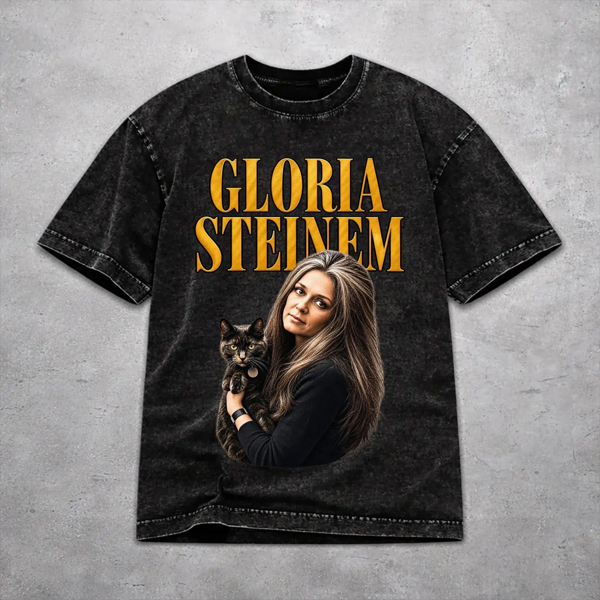 Men Women RIP Gloria Steinem  T Shirt Printed Washed Cotton  Retro T-Shirts