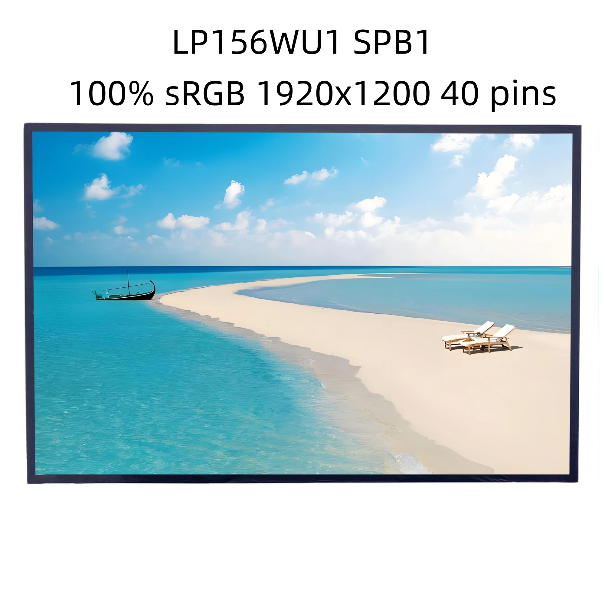 LP156WU1 SPB1 15.6 inch 100% sRGB 60Hz  FHD 1920x1200 IPS Panel Laptop LCD Screen EDP 40Pins 500 cd/m² (Typ.)