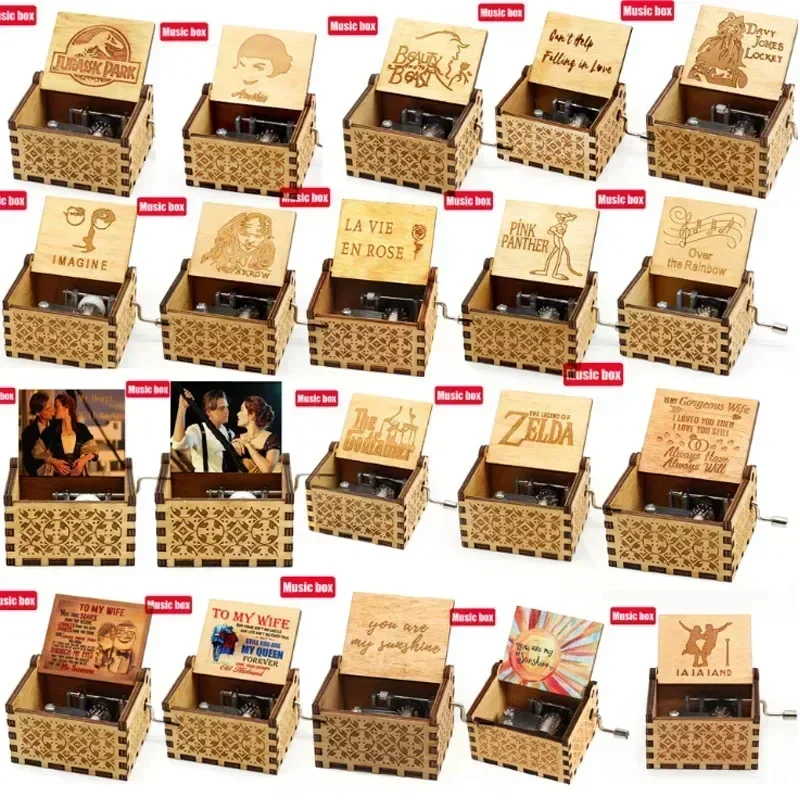 !-! حار خشبي كرنك اليد سعيد هالوين صندوق تشغيل الموسيقى أنت بلدي أشعة الشمس هالوين ديكور عيد الميلاد هدية عيد ميلاد #1