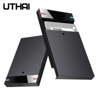 UTHAI 2.5 inch Solid-State Drive Solid State Mechanical Serial Port SATA Tool Free USB3.0 High-Speed External HDD Enclosure