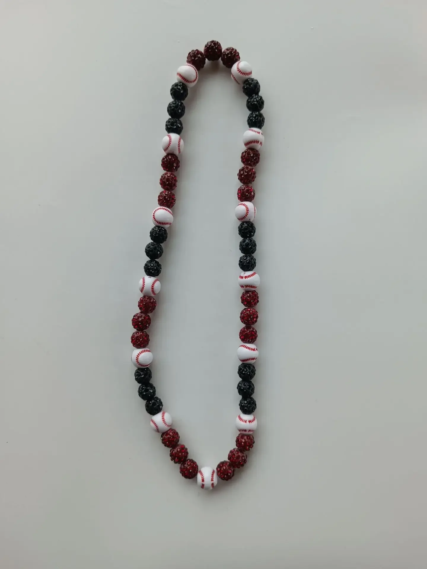 1pcs 10mm Baseball Necklace for Men Bling fy5d  Rhinestone Ball Beaded Necklace baseball Players Lovers Inspired Jewelry g2
