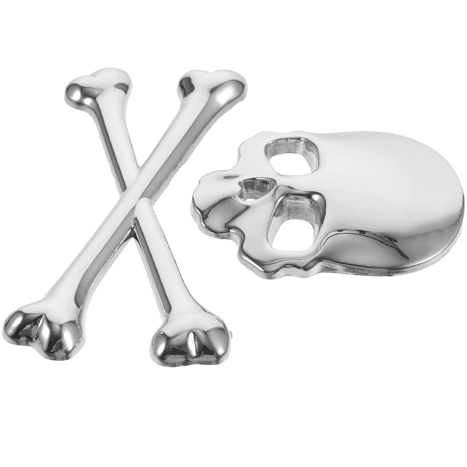 

Skull Car Logo 9x8 5cm Silver Zinc Alloy Decals Badge Stickers Sleek Surface Bright Color Fits Cars Trucks SUVs Bikes