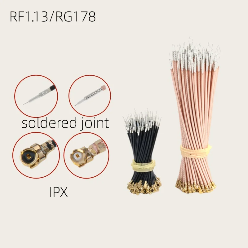 1PCS/LOT 1st Gen IPX Double Terminal RF1.13/1.78 Coaxial Jumper Extension Cable IPX Silver-Plated Connection WiFi