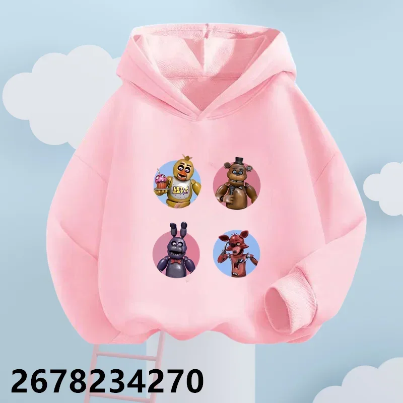 Spring Autumn Five Nights at Freddy Cartoon Hooded +pants Tracksuit Girls Clothing Boys Girls Clothes FANF Hoodie Set Kids 2pcs