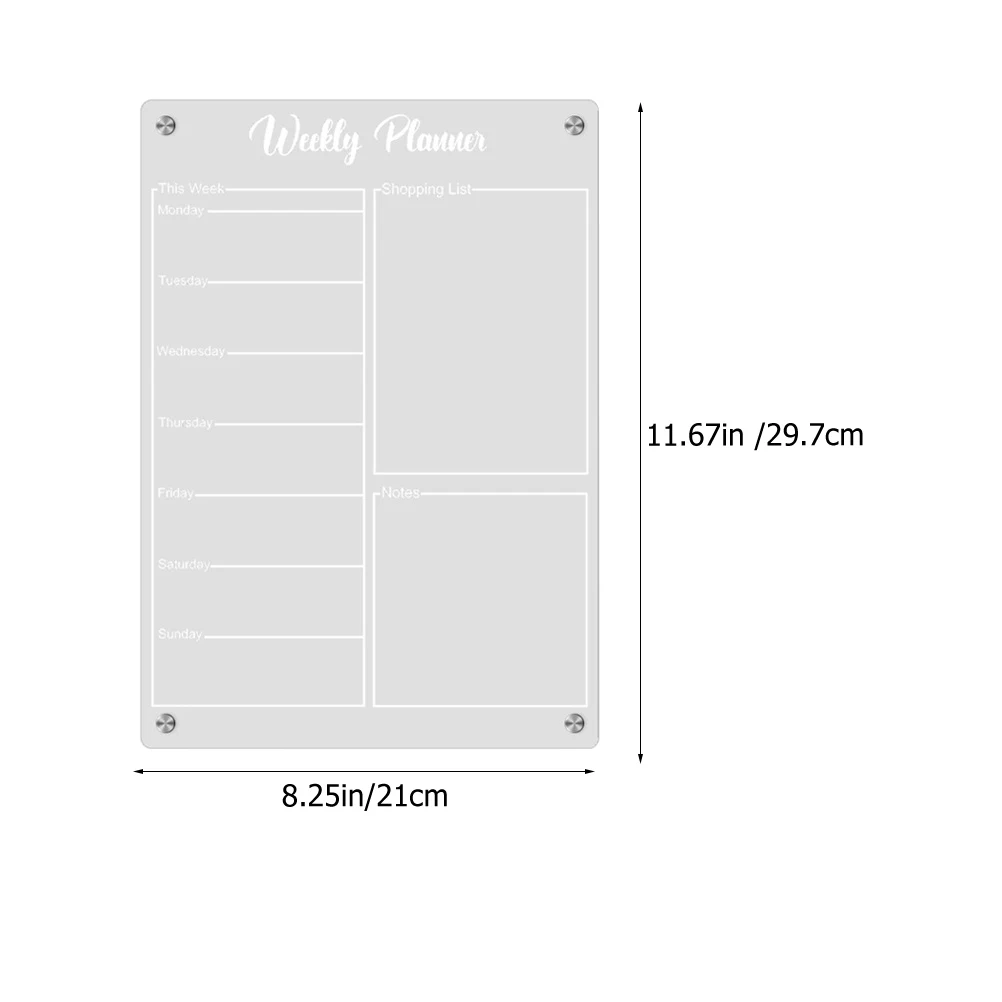 Imagem -06 - Geladeira Calendário Magnético Planejador Semanal Reutilizável Apagar Seco Programação Transparente Menu Gadgets