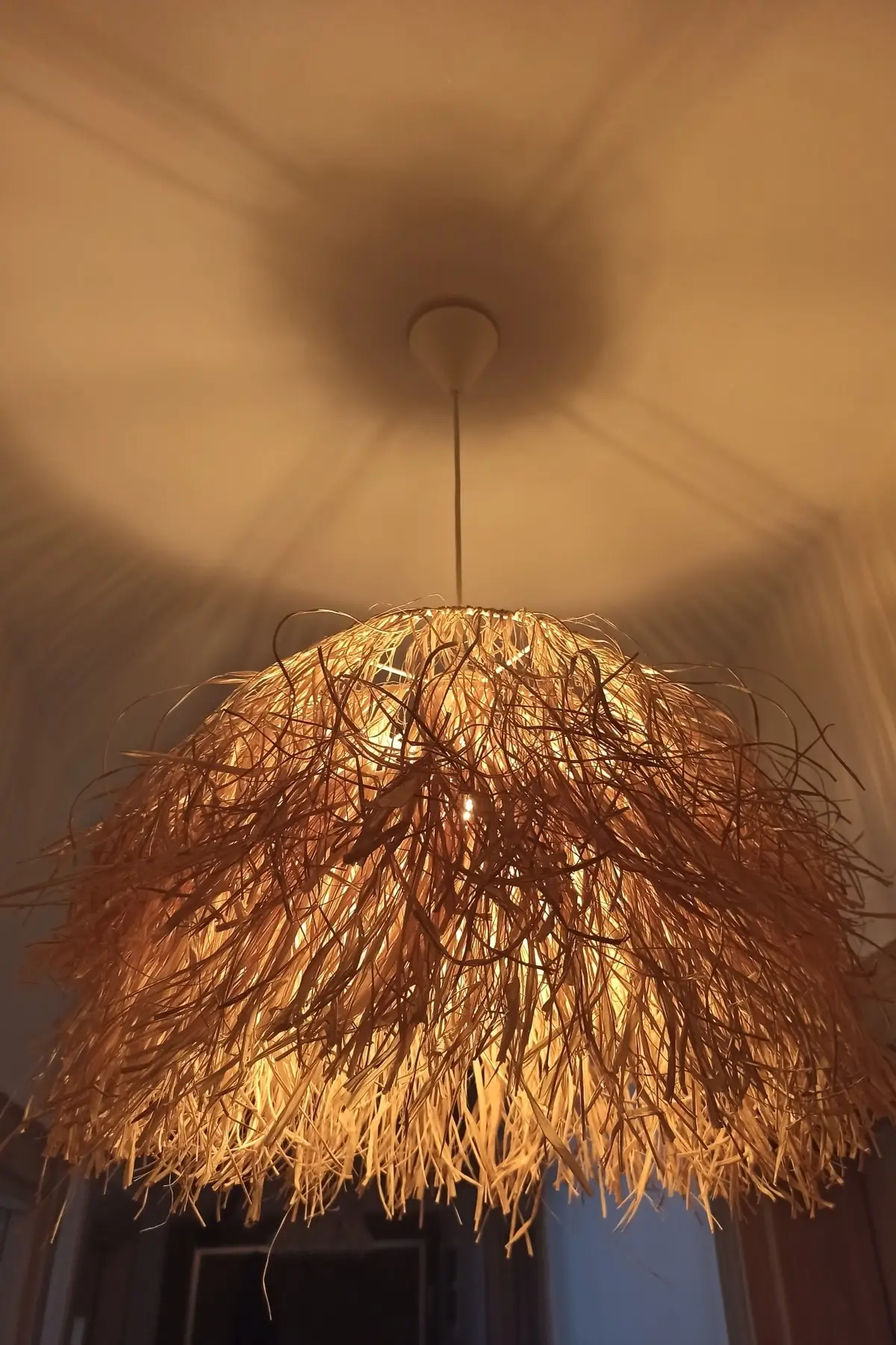 DOLBOVI design bohemian raffia chandelier large size