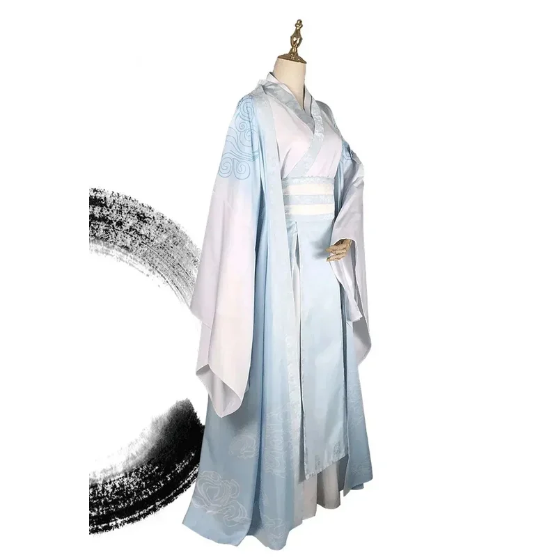 أزياء مو داو زو شي الأصلية وانغجي كوسبلاي لان زان وي ووشيان ييلينغ باتريارك القديمة مجموعة كاملة من الشعر المستعار Shoesc؛ 8,k'5;h.