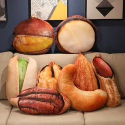 Simulational Nut Plush Pillow Creative Chestnut Plush Toy Funny Pecan Walnut Pillow Cushion Home Decor Kids Toy Birthday Gift