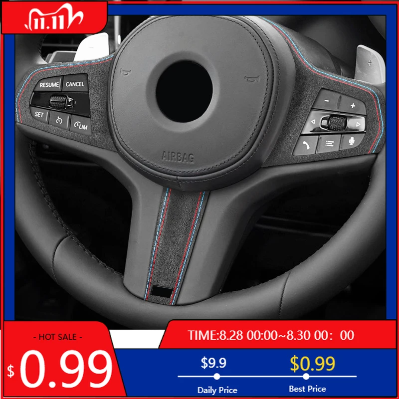

Interior Mouldings For BMW G20 G30 F40 G21 G28 G11 G12 Z4 G32 Made of Alcantara Steering Wheel Button Trim Stickers Car Interior
