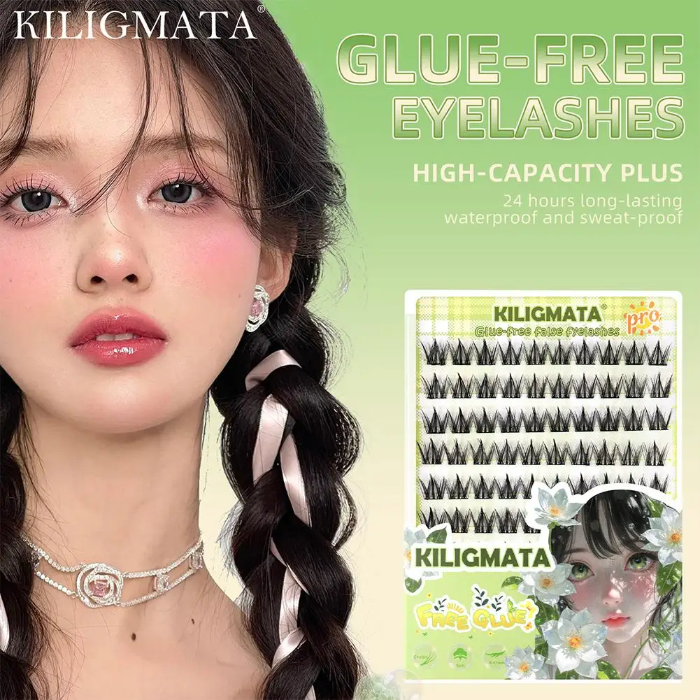 Natural 10 Rows of Large Capacity Glue-free False Eyelashes 6 Styles Self-adhesive Sunflower Natural Curling Upper Eyelashes