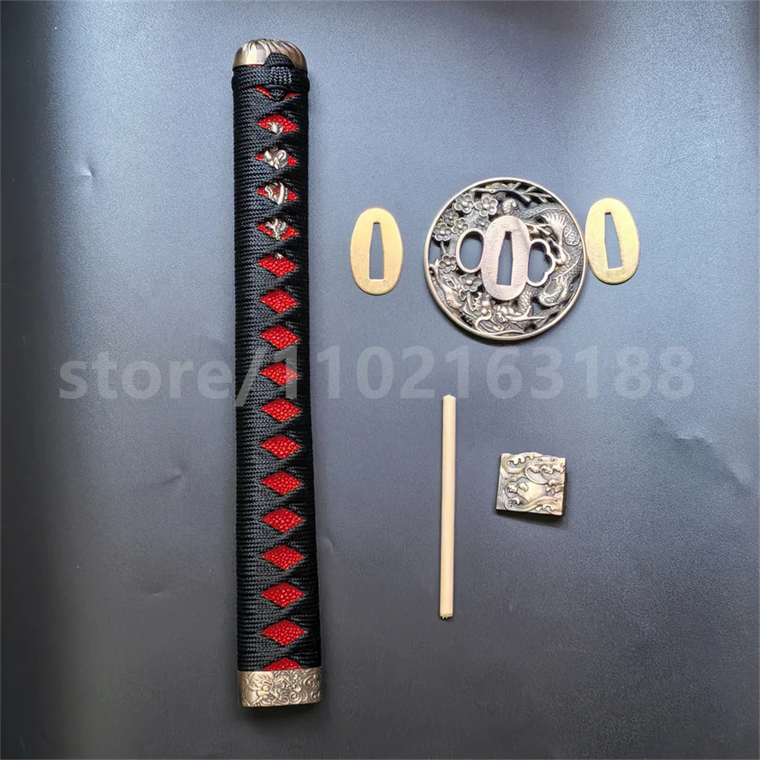 High Quality Copper Parts 30cm Tsuka Handle Hilt Brass Tsuba Handguard Guard For Japanese Japan Samurai  Katana Sword Fittings