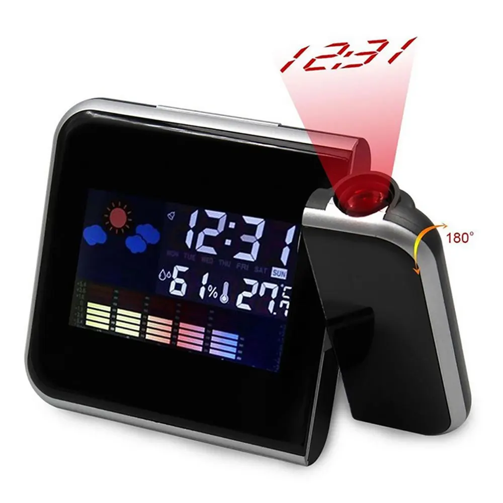 

Projection Alarm Clock with Indoor Thermometer Hygrometer USB Charging Digital Projection Alarm Clock with Snooze Function