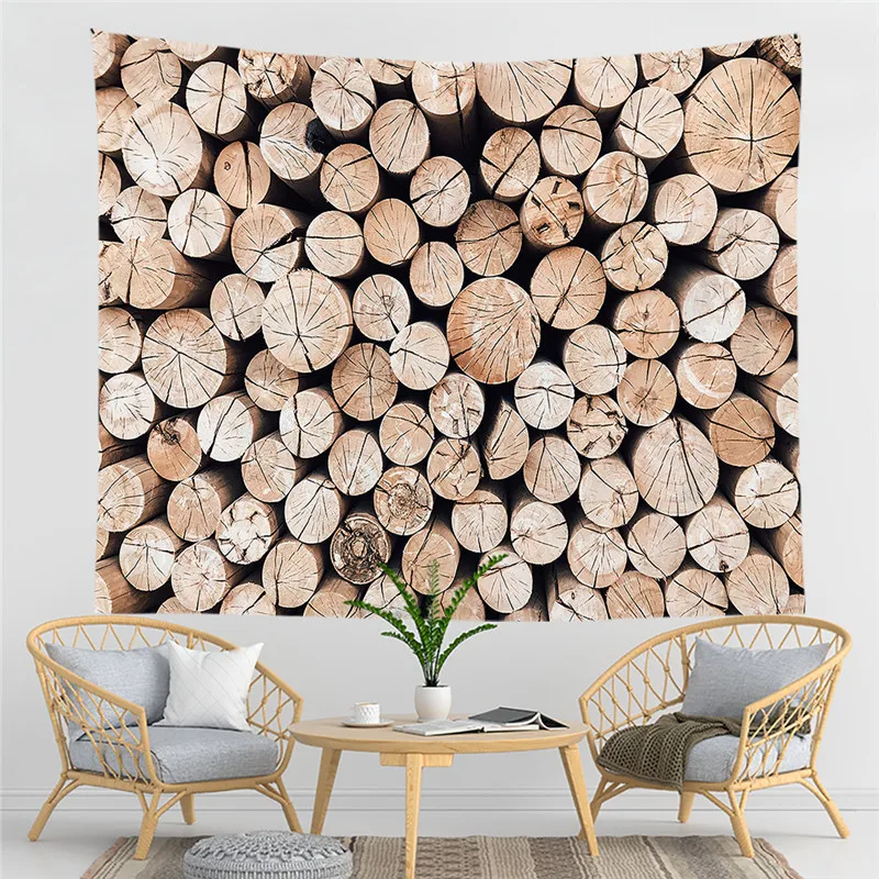 Geometric Wood Tapestry Northern Europe Style Wooden Tapestry For Boys Men Bedroom Decoration Countryside Farmhouse Wall Hanging
